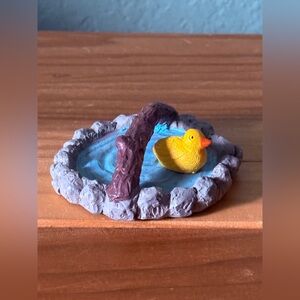 Vintage 1980s Miniature Pond with Duck 1”Figurine Fairy Garden Dollhouse 2.75”